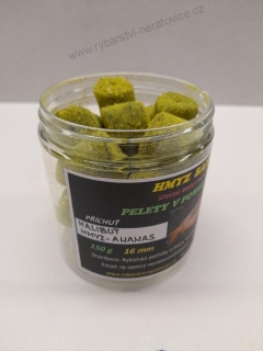 Pelety chytací v Powder Dipu - Halibut - Hmyz/Ananas - 16mm - 150g